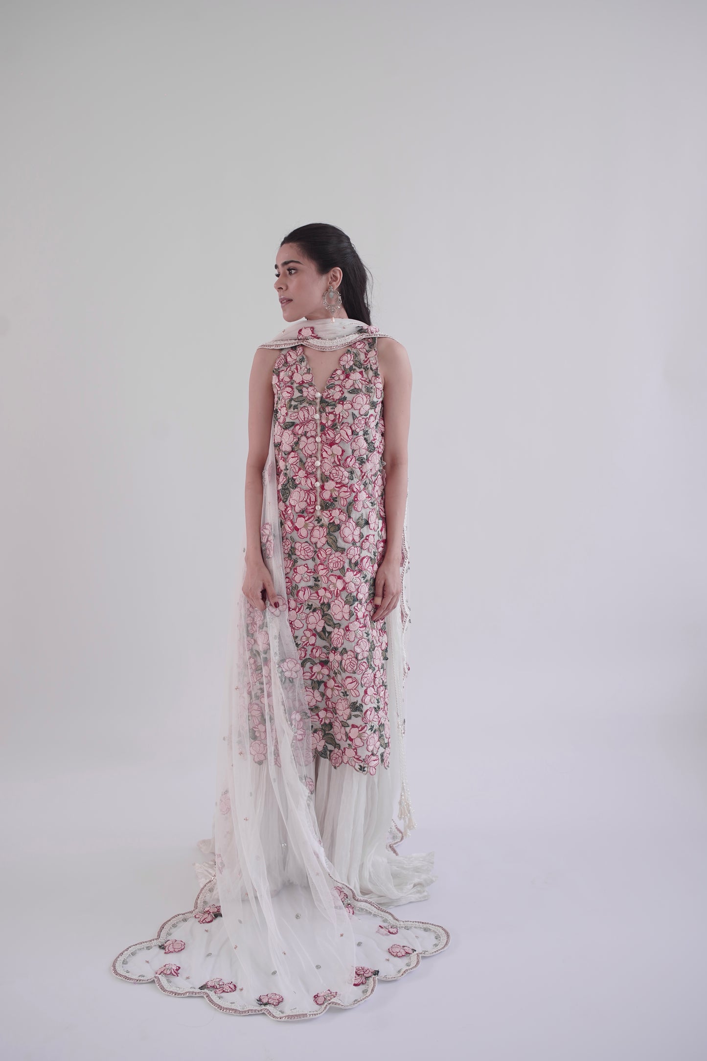 Freya Amira Side Slit with Crushed Dhaka