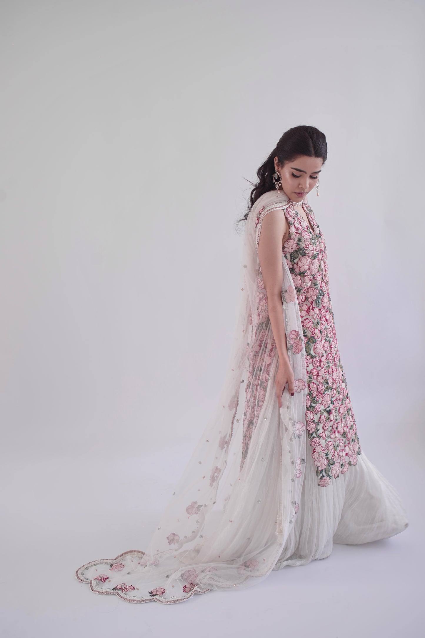 Freya Amira Side Slit with Crushed Dhaka