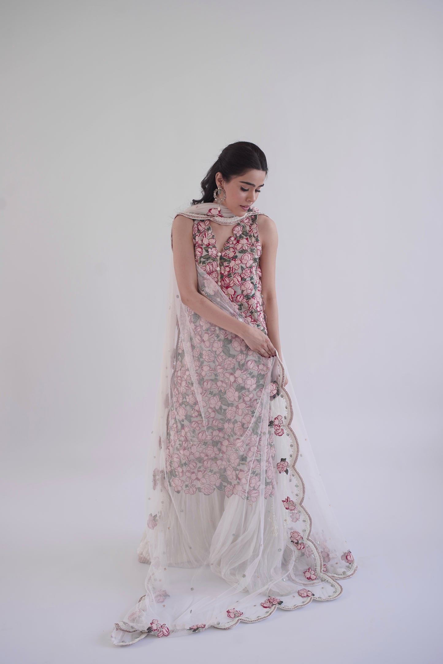 Freya Amira Side Slit with Crushed Dhaka