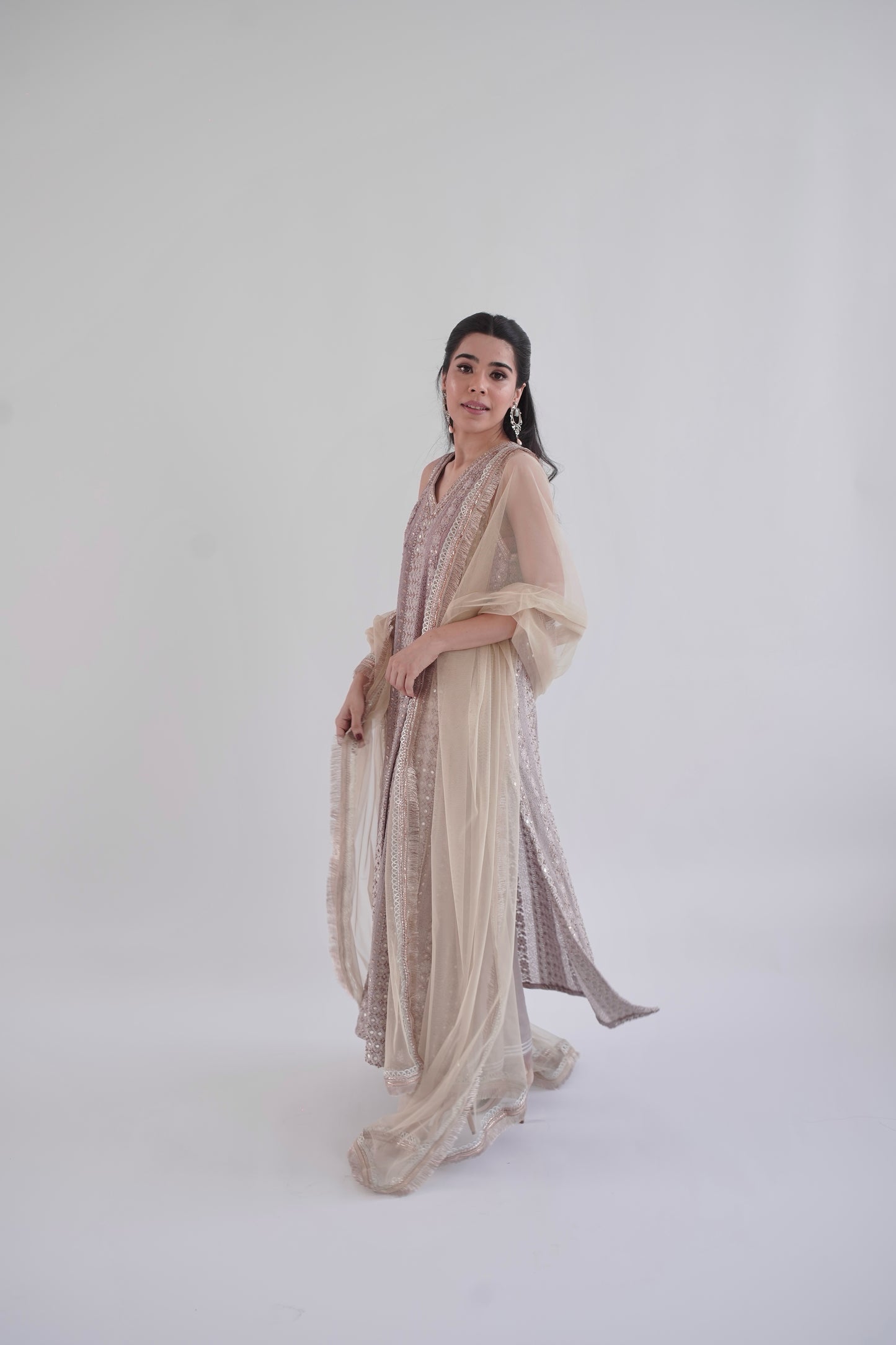 Freya Lilac Chikankari Top with Izaar