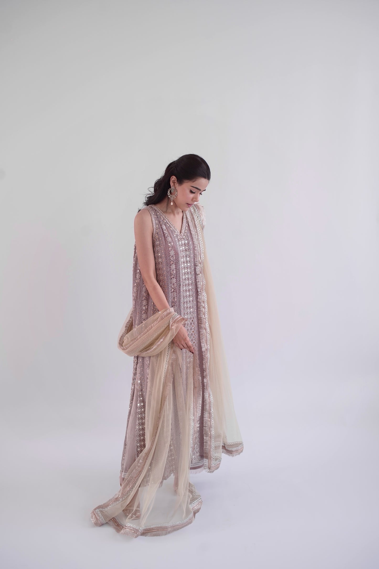 Freya Lilac Chikankari Top with Izaar