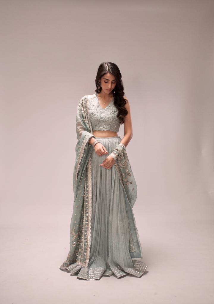 Ice Blue Lehenga Set