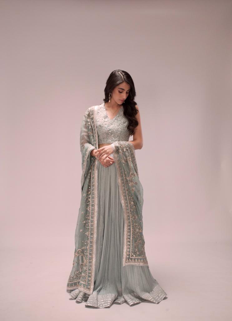 Ice Blue Lehenga Set