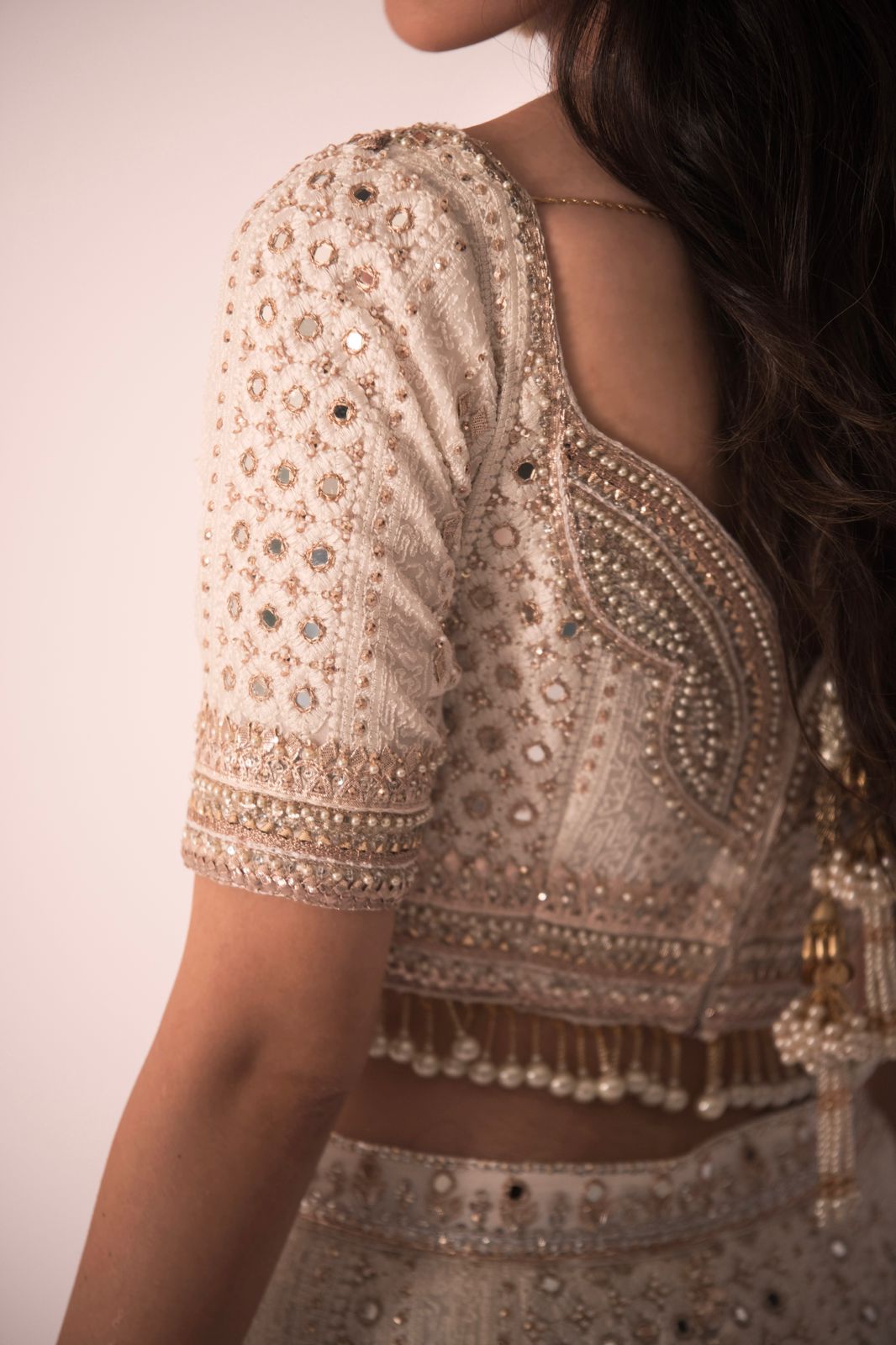 White Chikankari Lehenga Set