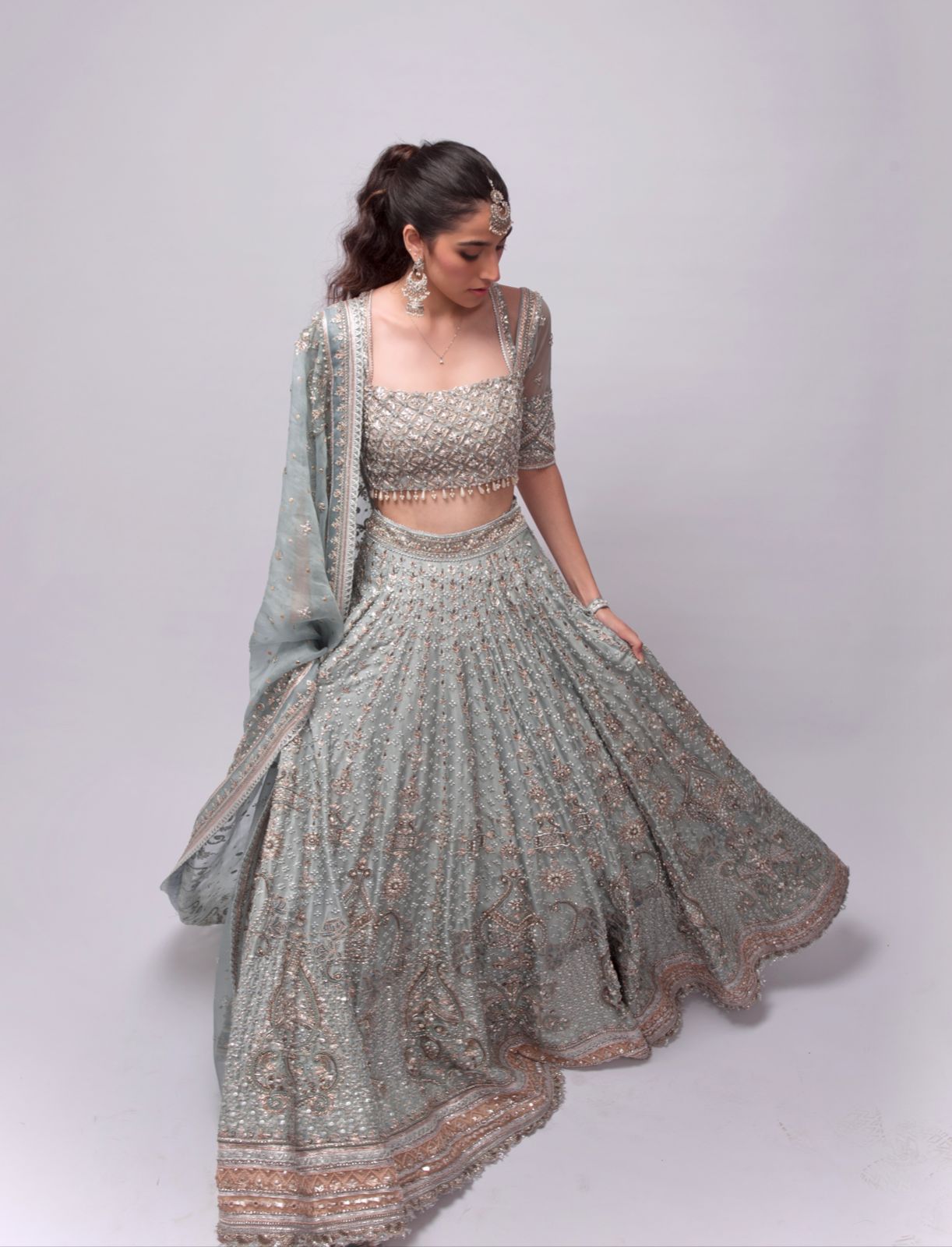 Serena Ice Blue Lehenga Set