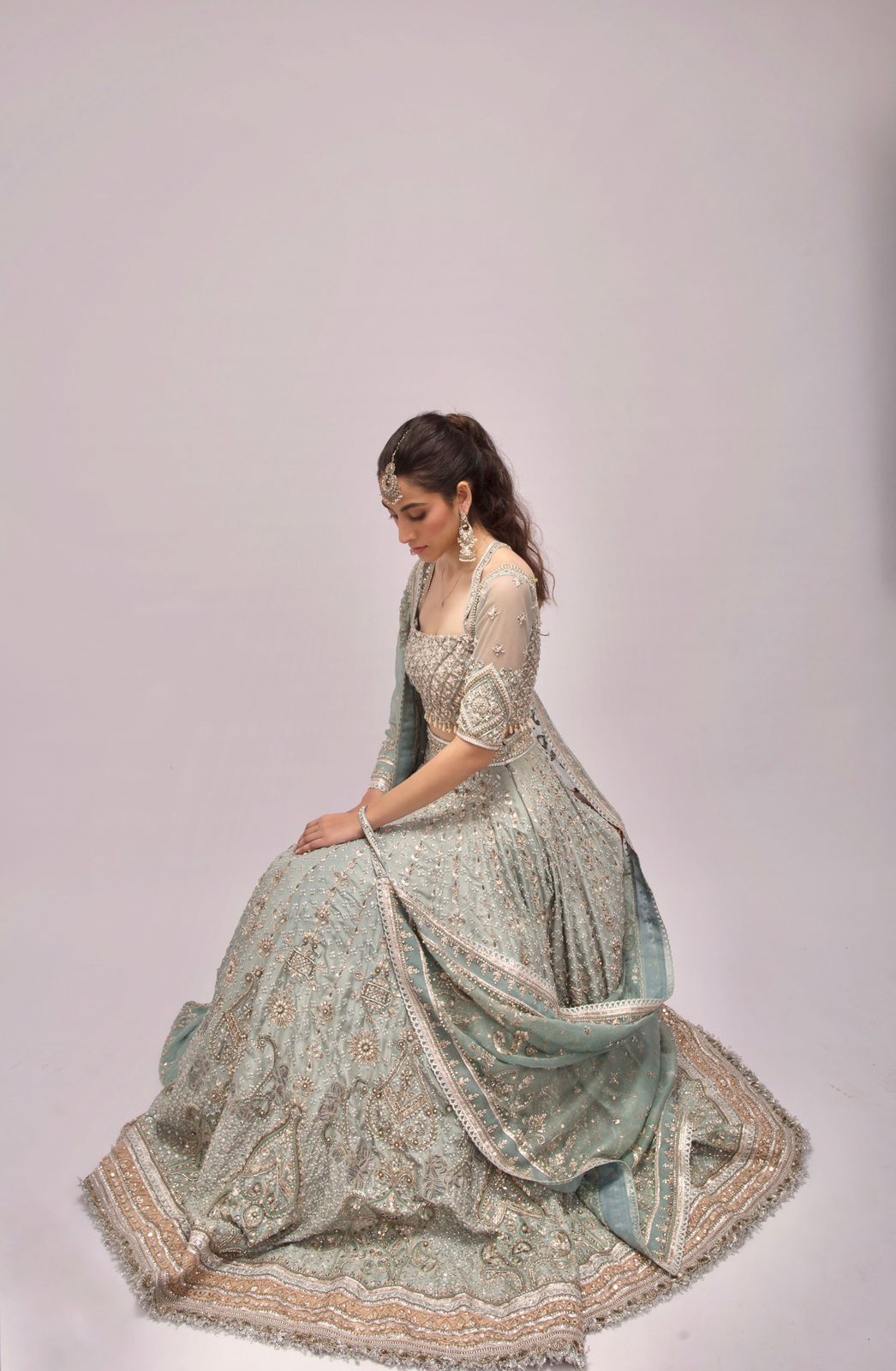 Serena Ice Blue Lehenga Set