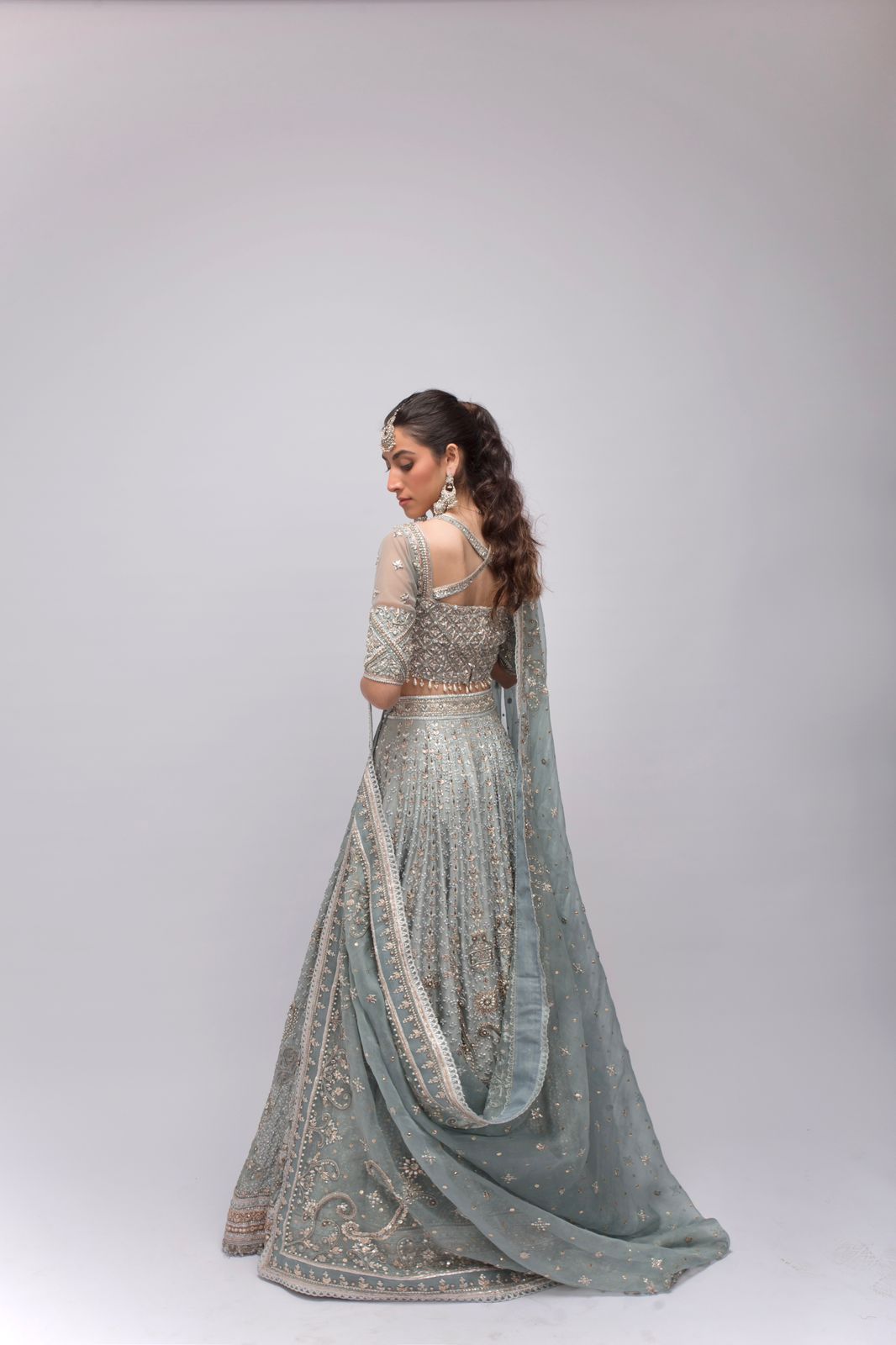 Serena Ice Blue Lehenga Set