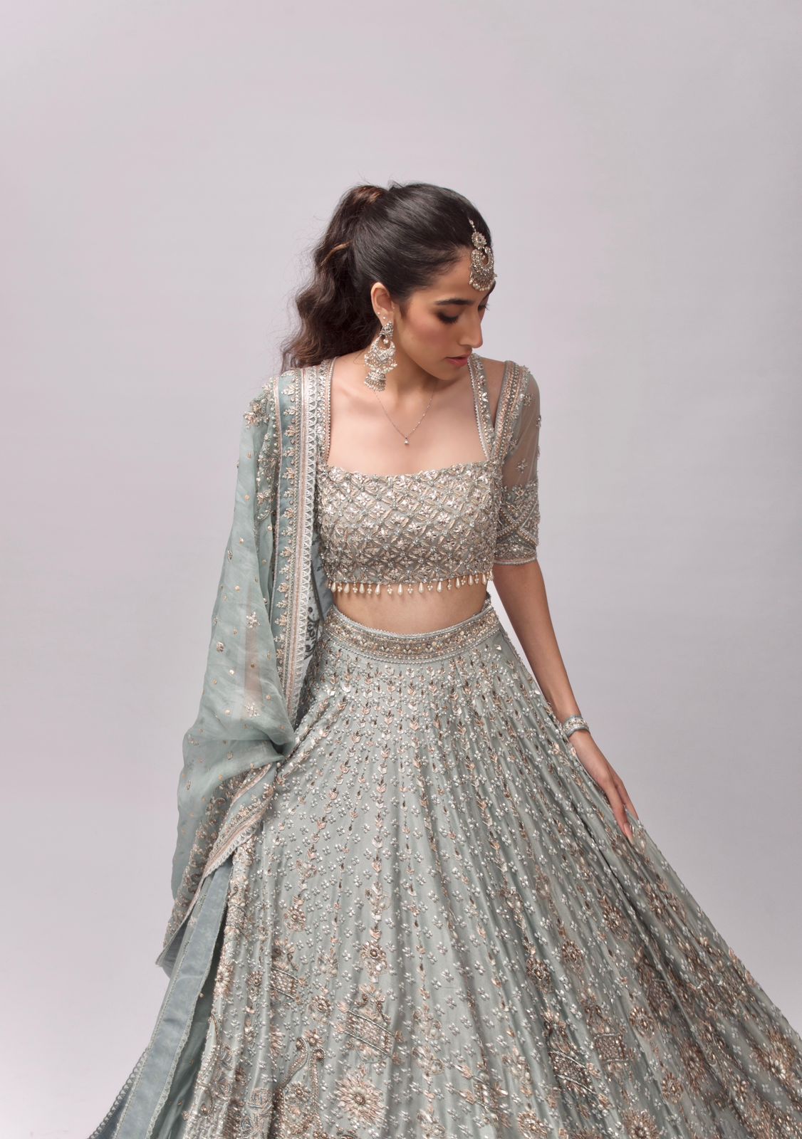 Serena Ice Blue Lehenga Set