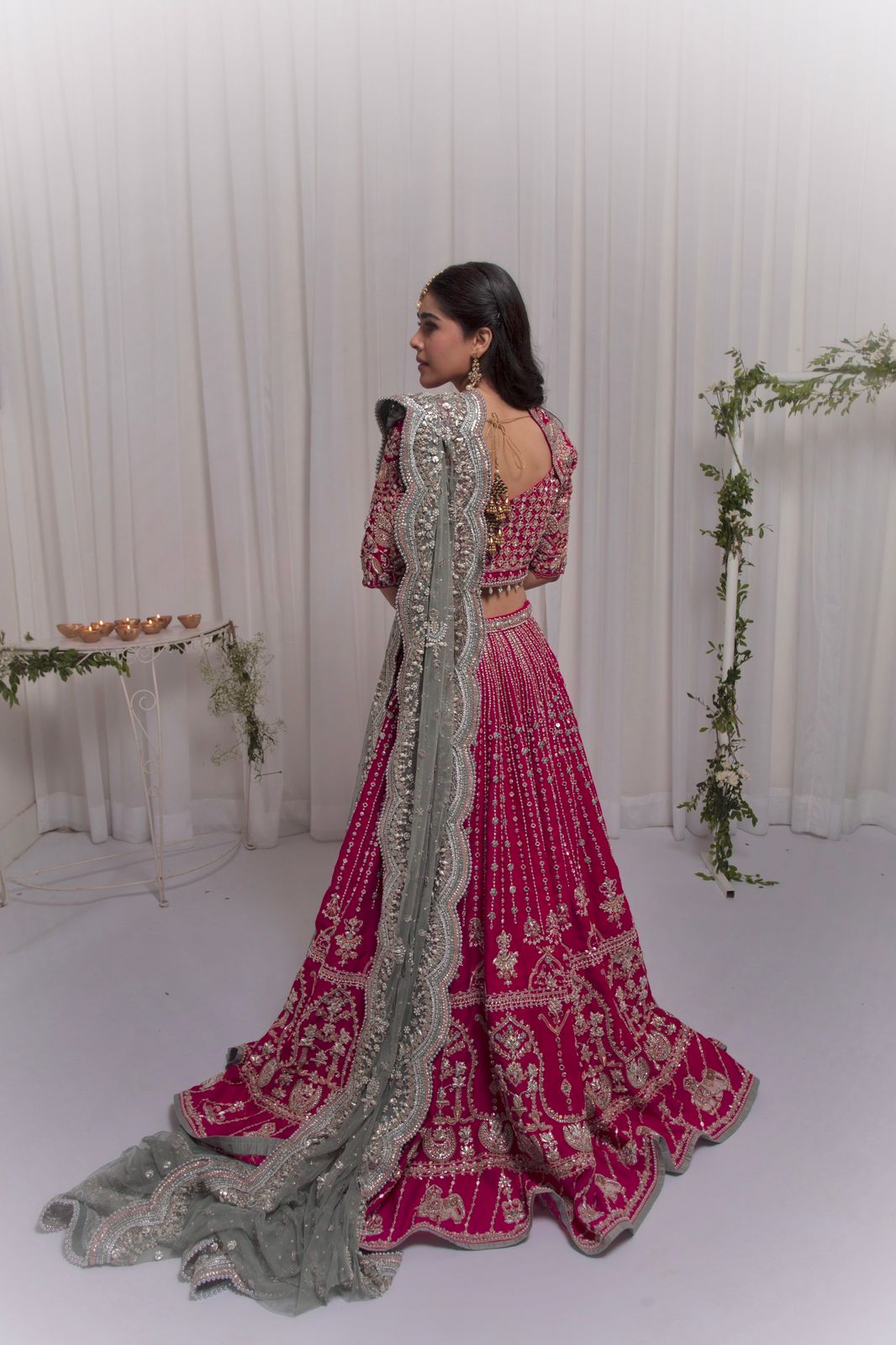 Hot Pink Elephants Lehenga Set