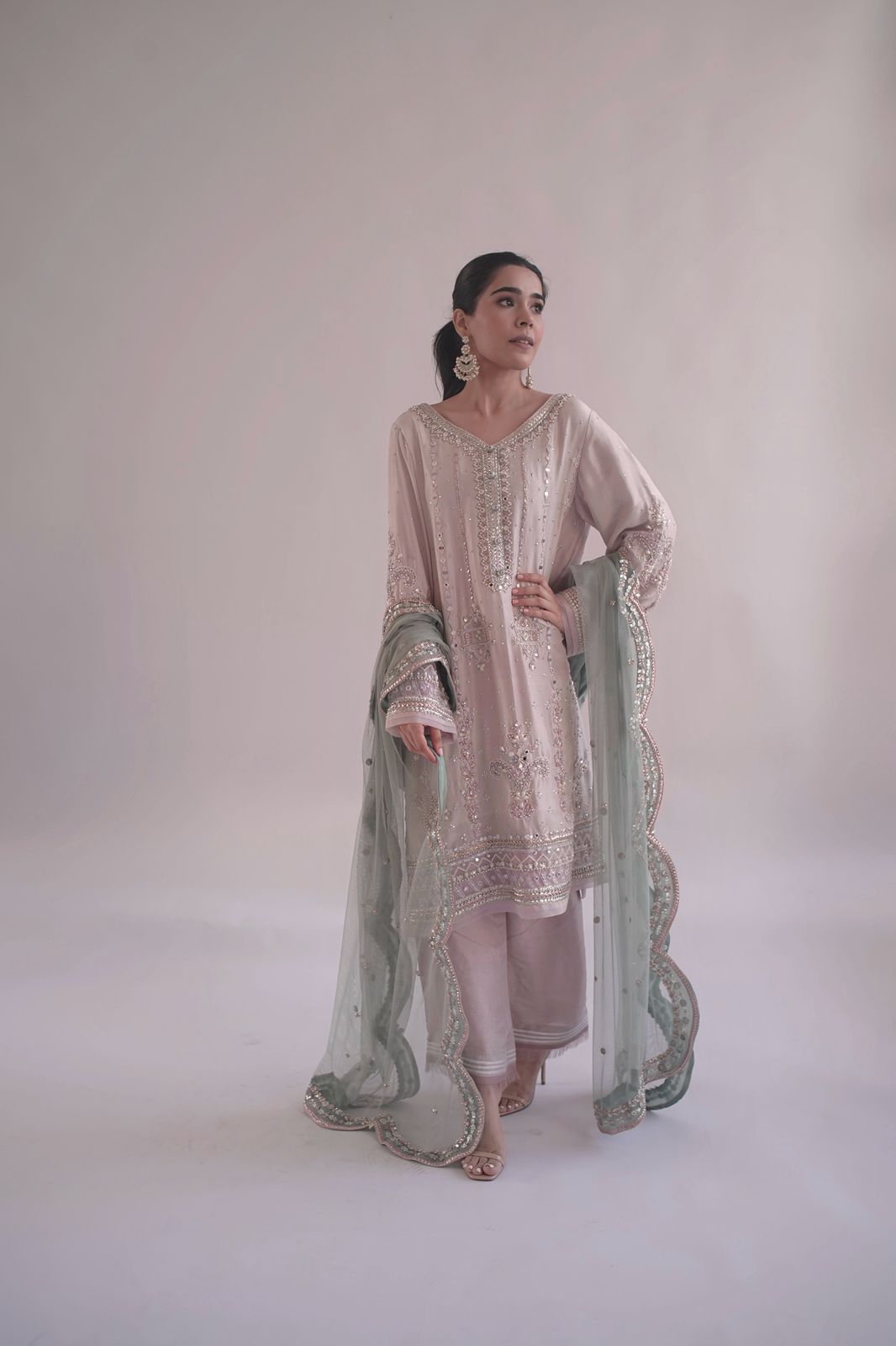 Lilac Gota Kurti