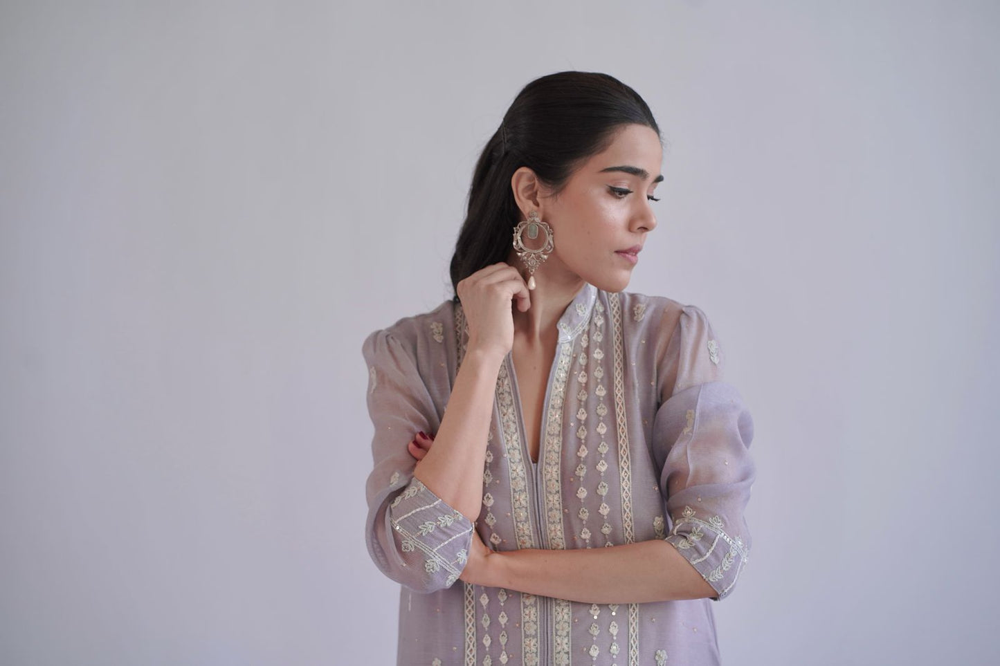 Freya Lavender Kaftan Style Kurti