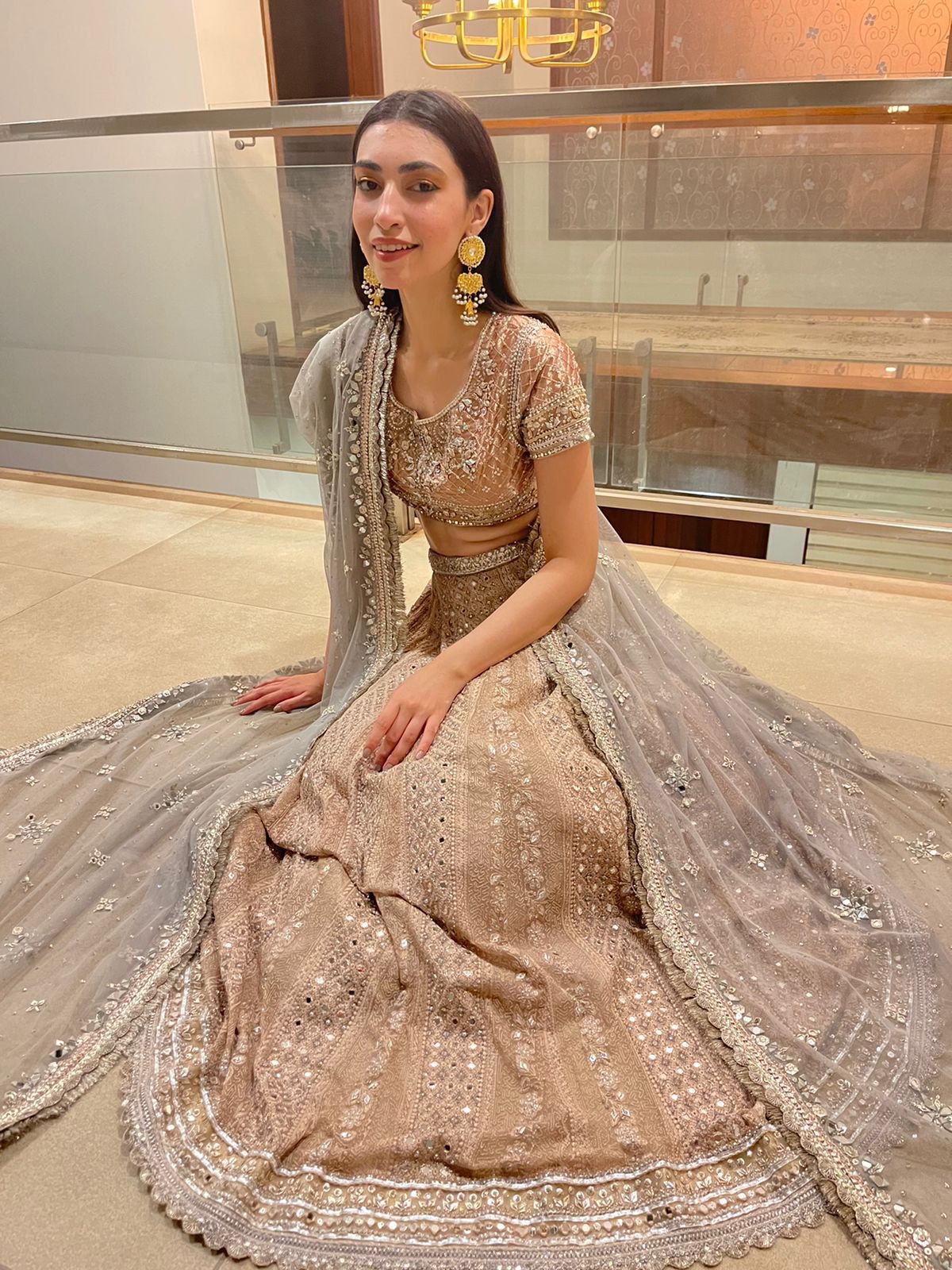 Parishay Dusky Pink Chikankari Lehenga With Festive Choli