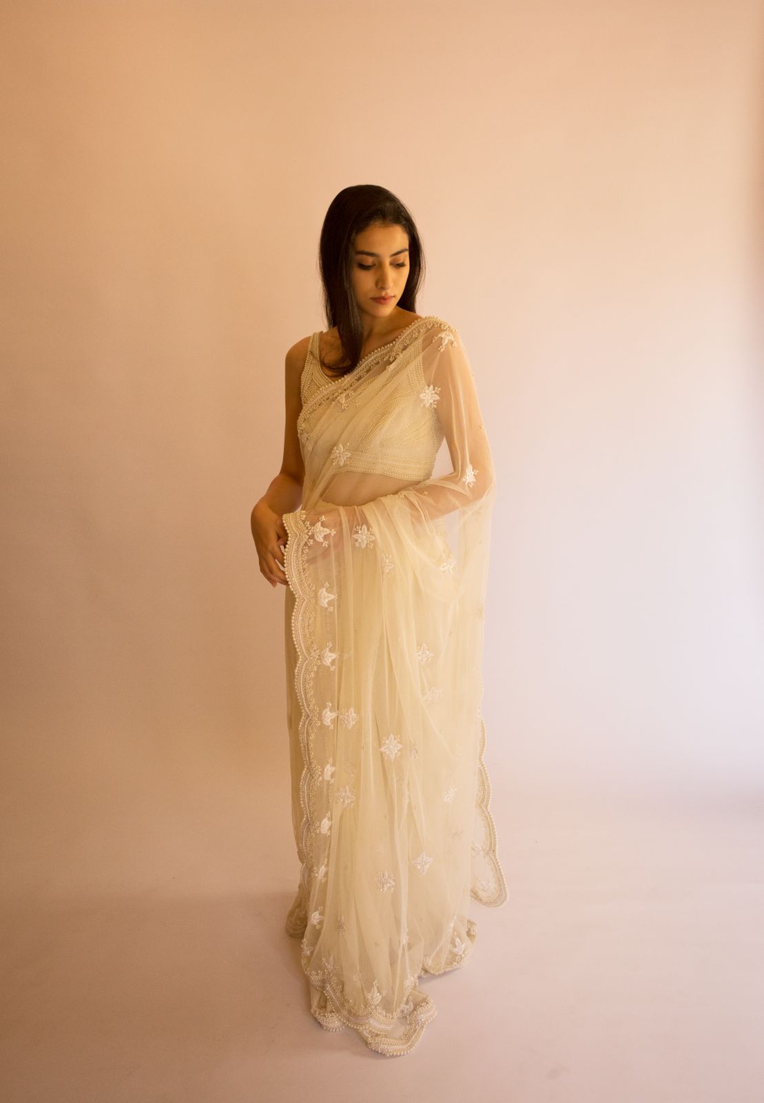 Pearl Saree Set