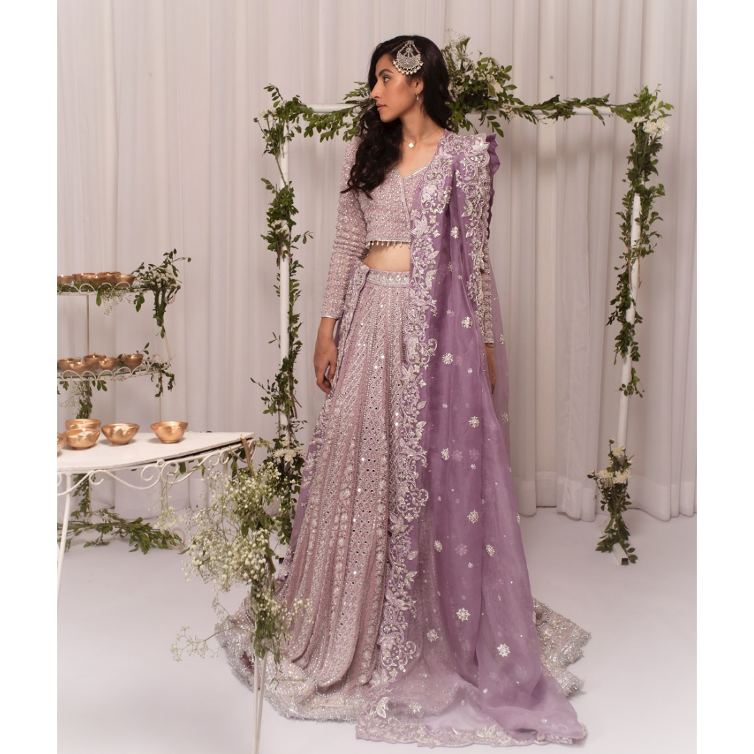 Lilac Chikankari Peshwas