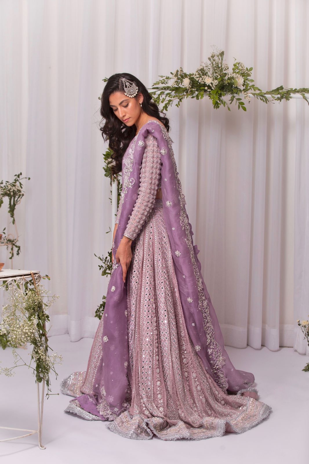 Lilac Chikankari Peshwas